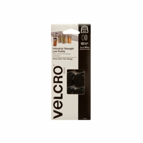 VELCRO® Brand Industrial Strength Oval Fasteners - 10 Pack - Black Perspective: front