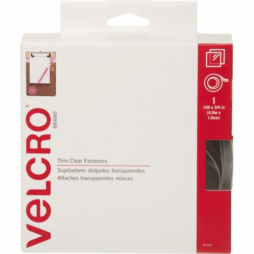 VELCRO® Brand General Purpose Thin Clear Fasteners Roll Perspective: front