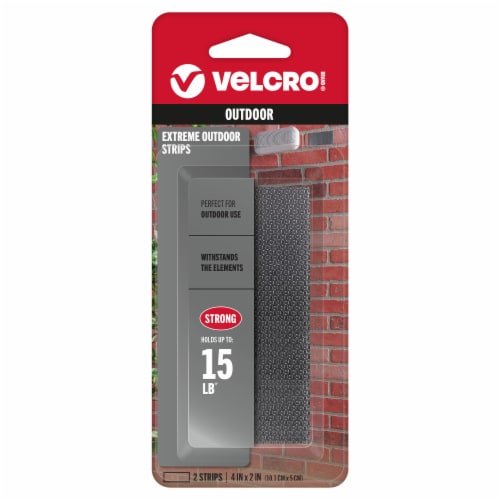 VELCRO® Brand Industrial Strength Strips - 2 Pack - Black Perspective: front