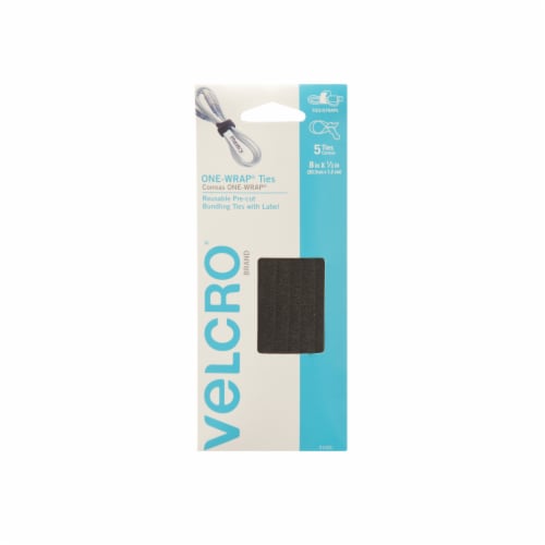 VELCRO® Brand One-Wrap Ties - 5 Pack - Black Perspective: front