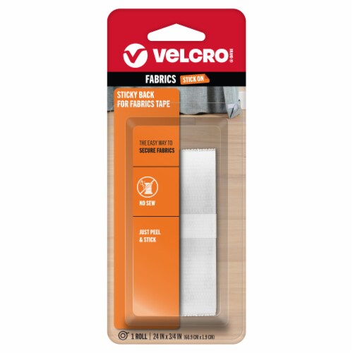 VELCRO® Brand Sticky Back for Fabrics Tape - White Perspective: front