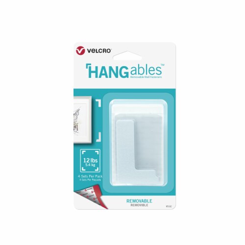 VELCRO® Brand HANGables Removable Wall Fasteners - 4 Pack  - White Perspective: front