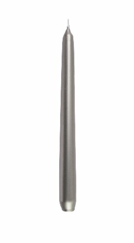 Candle-lite Metallic Taper Candle - Silver Perspective: front
