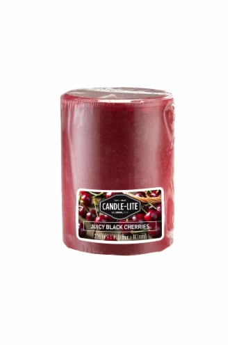 Candle-lite Kovera Pillar Juicy Black Cherries Perspective: front