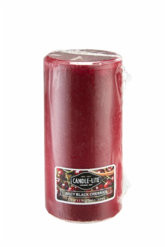 Candle-lite Kovera Pillar Juicy Black Cherries Perspective: front