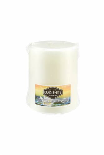 Candle-lite Kovera Pillar Saltwater Lotus Perspective: front