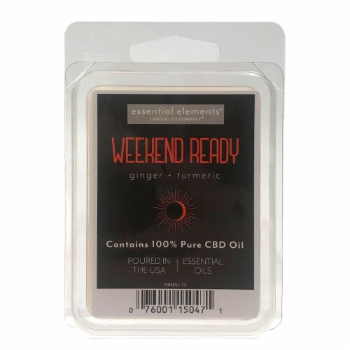 Essential Elements Weekend Ready Ginger + Turmeric CBD Wax Cubes Perspective: front