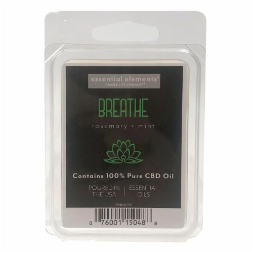 Essential Elements Breathe Rosemary + Mint CBD Wax Cubes Perspective: front