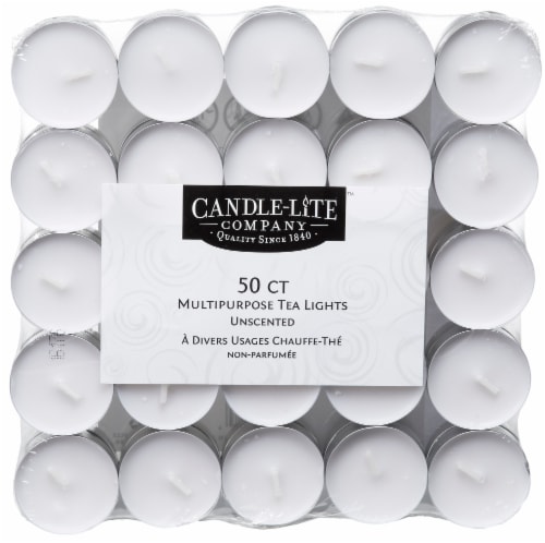 Candle-lite™ Unscented Tea Light Candles - White Perspective: front