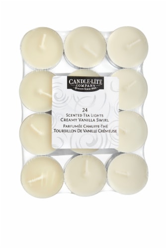 Candle-lite Creamy Vanilla Swirl Scented Tea Lights Perspective: front