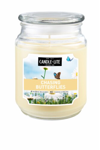 Candle-lite™ Chasing Butterflies Jar Candle Perspective: front