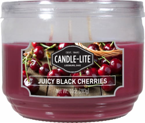 Candle-lite® Juicy Black Cherries 3-Wick Jar Candle Perspective: front