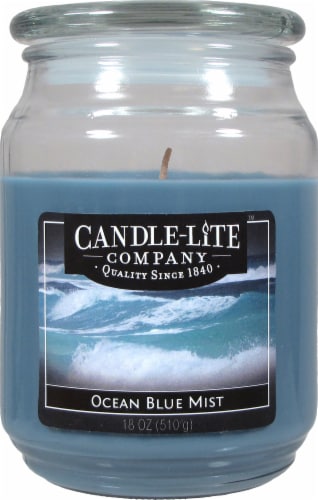Candle-Lite™ Ocean Blue Mist Jar Candle Perspective: front