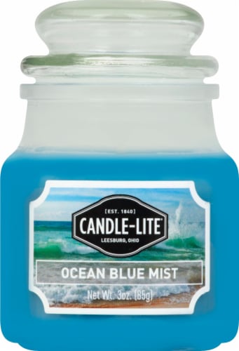 Candle-Lite Ocean Blue Mist Jar Candle Perspective: front