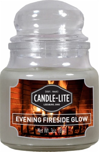 Candle-lite® Evening Fireside Glow Jar Candle Perspective: front