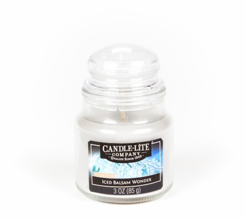 Candle-lite Iced Balsam Wonder Jar Candle - White Perspective: front