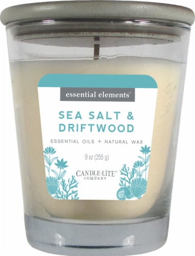 Candle-lite® Essential Elements® Sea Salt & Driftwood Jar Candle Perspective: front