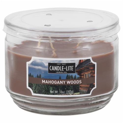 Candle-Lite® Mahogany Woods Jar Candle Perspective: front