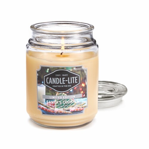 Candle-lite Limited Edition Santa's Cookies Jar Candle - Cream Perspective: front