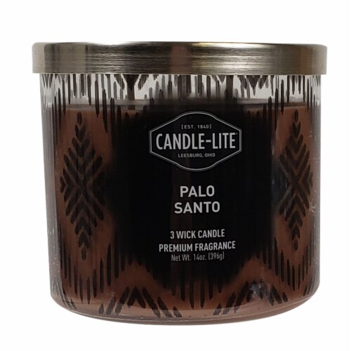 Candle-lite Palo Santo 3-Wick Glass Jar Candle - Brown Perspective: front