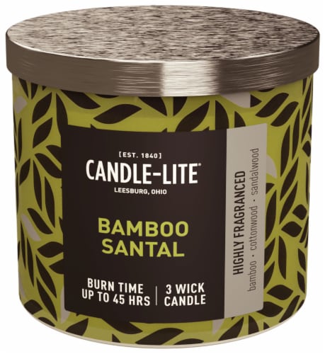Candle-lite Bamboo Santal Jar Candle - Green Perspective: front