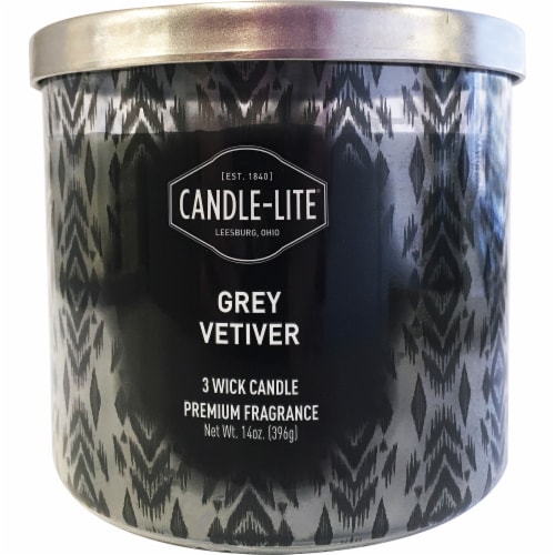 Candle-lite Grey Vetiver Jar Candle - Gray Perspective: front
