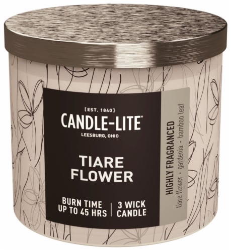 Candle-lite Tiare Flower Jar Candle - White Perspective: front