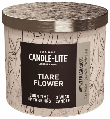 Candle-lite Tiare Flower Jar Candle - White Perspective: front