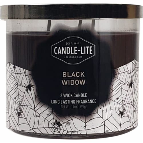 Candle-lite Black Widow 3 Wick Candle - Black Perspective: front