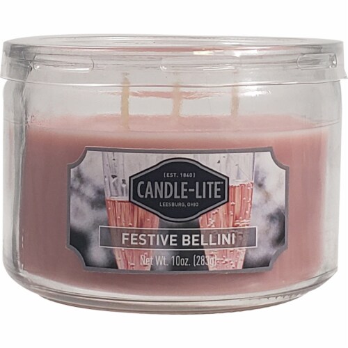 Candle-lite 3 Wick Festive Bellini Scented Candle Perspective: front