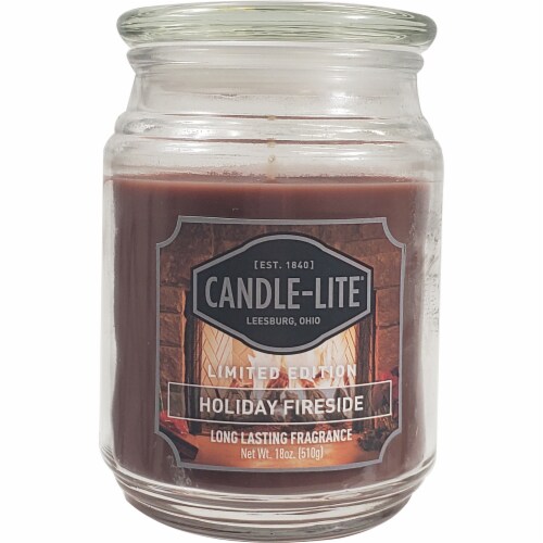 Candle-lite Holiday Fireside Scented Candle Perspective: front