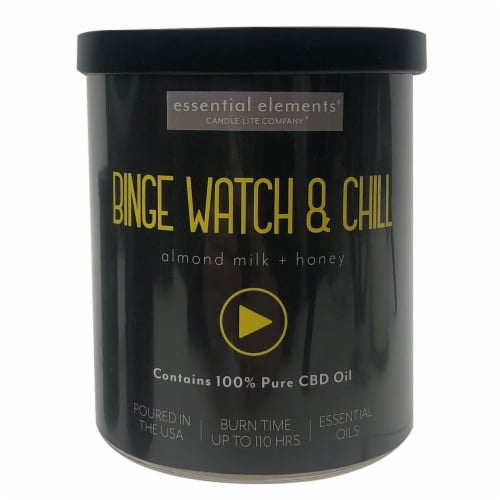 Candle-Lite Company® Essential Elements® Binge Watch & Chill 2-Wick Candle - Almond Milk & Honey Perspective: front