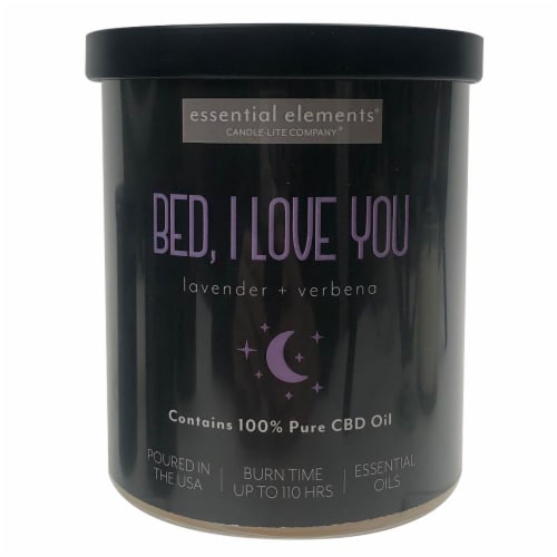 Candle-Lite Company® Essential Elements® Bed, I Love You 2-Wick Candle - Lavender and Verbena Perspective: front