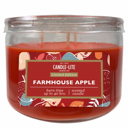 Candle-lite Farmhouse Apple Jar Candle - Red Perspective: front