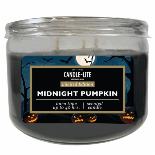 Candle-lite Midnight Pumpkin Jar Candle - Black Perspective: front