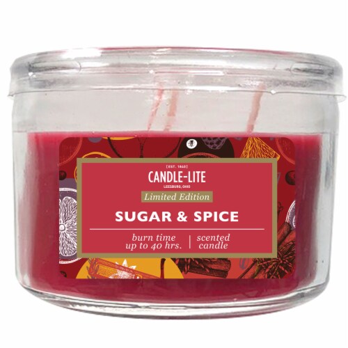 Candle-lite Limited Edition Sugar & Spice Jar Candle - Red Perspective: front