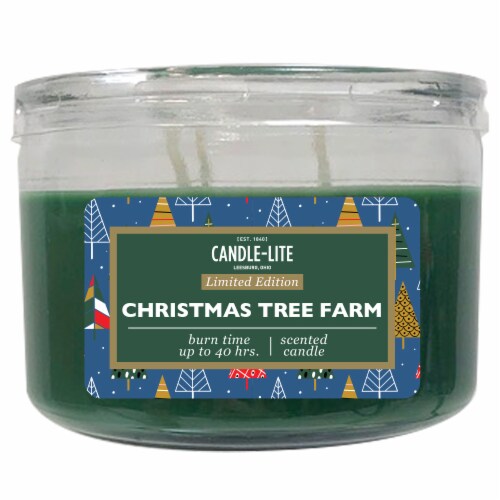 Candle-lite Limited Edition Christmas Tree Farm Jar Candle - Green Perspective: front
