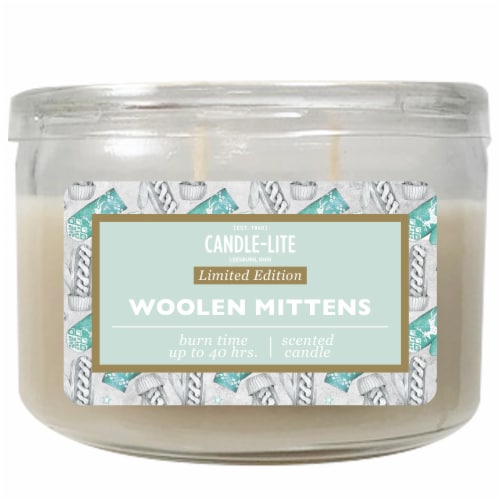 Candle-lite Limited Edtion Woolen Mittens Jar Candle - White Perspective: front