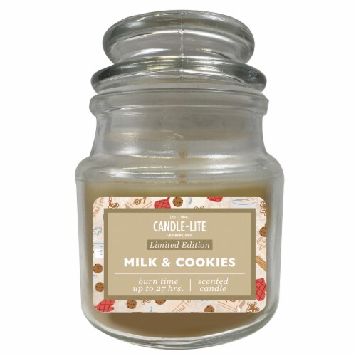 Candle-lite Limited Edition Scented Jar Candle - Milk & Cookies Perspective: front