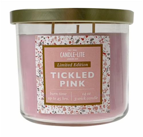 Candle-lite Tickled Pink Jar Candle - Pink Perspective: front