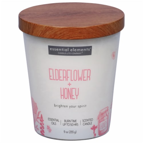Essential Elements® Elderflower + Honey Candle Perspective: front