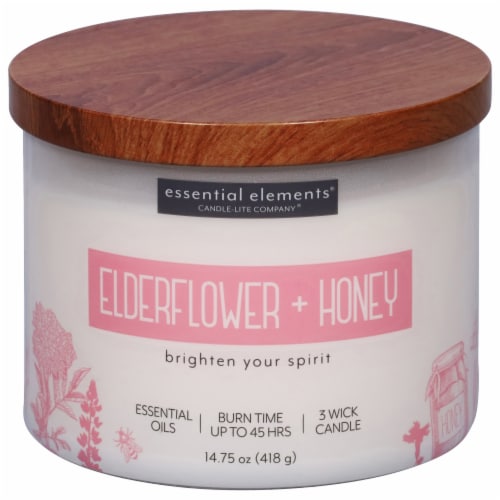Essential Elements® Elderflower & Honey Jar Candle Perspective: front