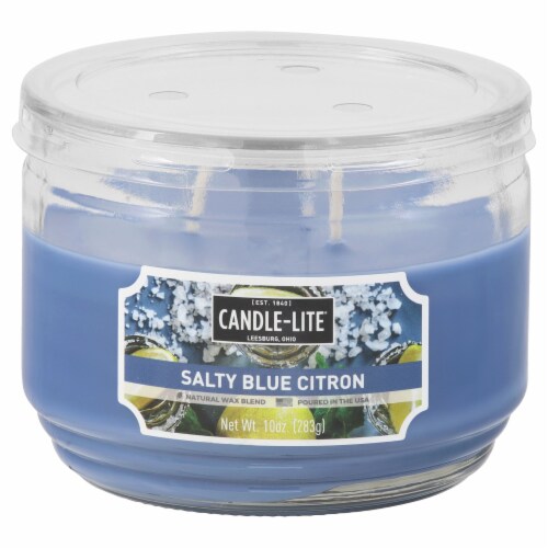 Candle-Lite® Salty Blue Citron Jar Candle Perspective: front
