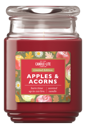 Candle-lite Limited Edition Apples & Acorns Jar Candle Perspective: front