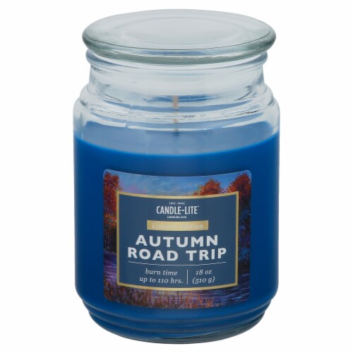 Candle-lite®  Limited Edition Autumn Road Trip Jar Candle Perspective: front