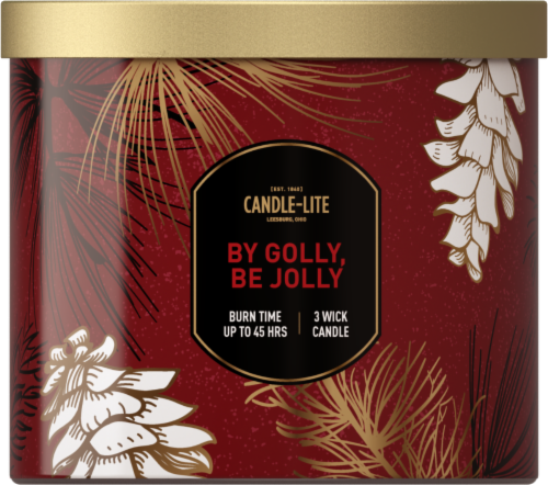 Candle-Lite Be Golly Be Jolly 3 Wick Candle Perspective: front