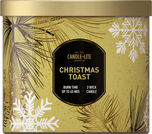 Candle-Lite Christmas Toast 3 Wick Candle Perspective: front