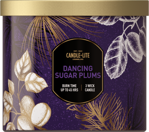 Candle-Lite Dancing Sugar Plums 3 Wick Candle Perspective: front