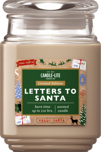 Candle-Lite™ Limited Edition Letters To Santa Scented Candle Perspective: front