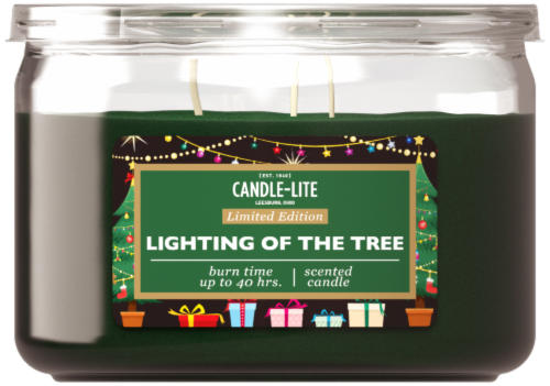 Candle-lite Holiday Lighting of the Tree Scented 3-Wick Candle Perspective: front